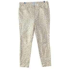 J Crew Womens Jeans Cream Brown Leopard High Rise Toothpick Stretch 31